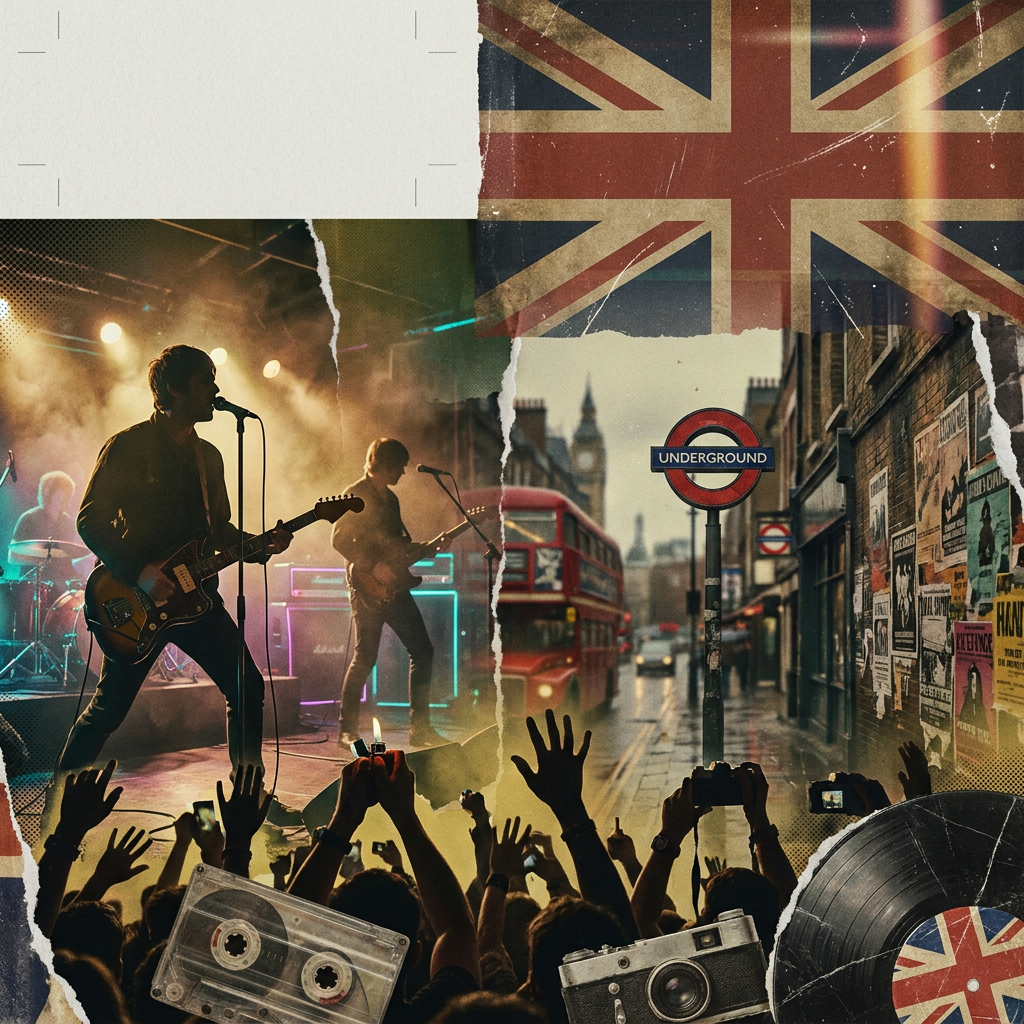 90s indie and Britpop dance floor DJ atmosphere