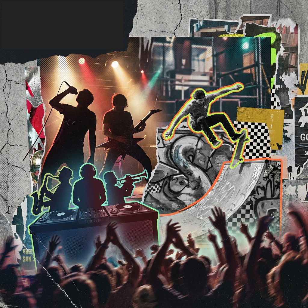 Alternative rock and punk DJ set energy