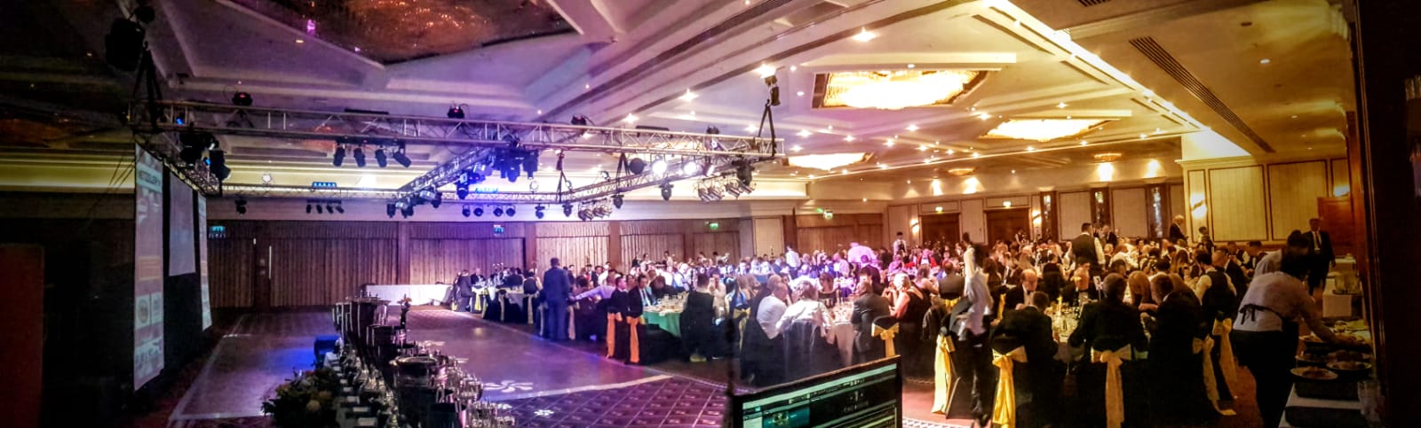 Corporate DJ setup for business event